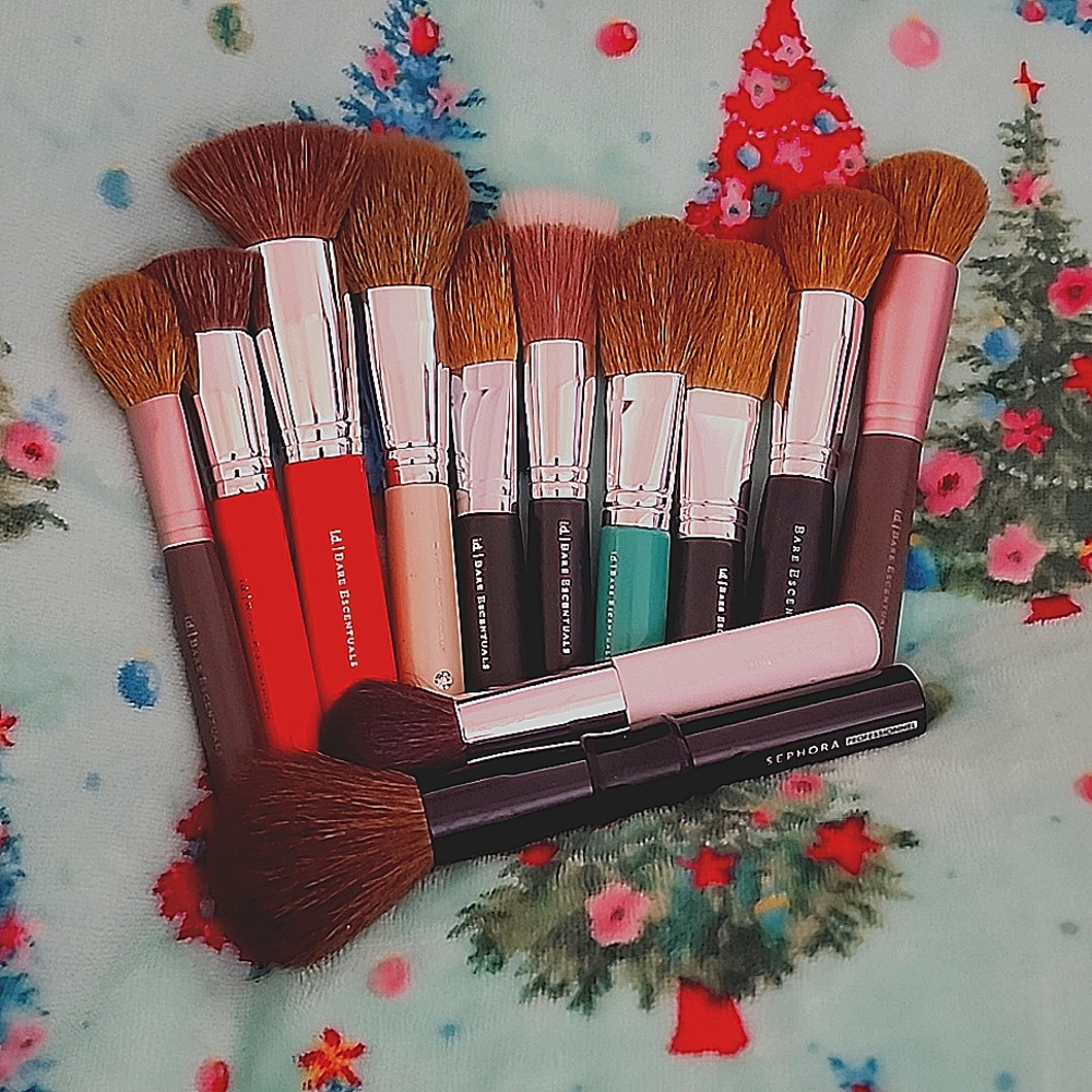 Bare Escentuals Bare Minerals Face Makeup Brush Set 12 pc Natural Hair Brushes
